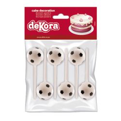 Dekora Cake Topper Voetbal 7cm set/6