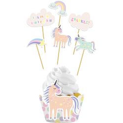 Folat Cupcake Decoration Set Unicorns & Rainbows Set/12