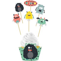 Folat Cupcake Decoration Set Monster Bash Set/12