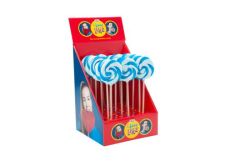 Holland Foodz Lollie Rond Blauw/Wit 7cm