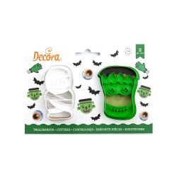 Decora Plastic Cookie Cutter Frankenstein & Mummie