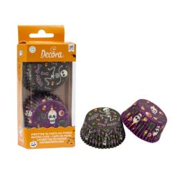 Decora Baking Cups Halloween Skulls 36/pc