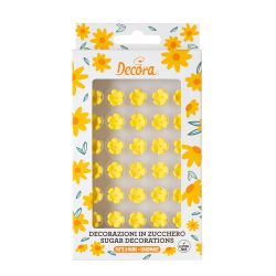 Decora Small Sugar Flowers Yellow 30pc