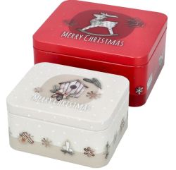 Birkmann Cake Tin Merry Christmas Set/2 S/M