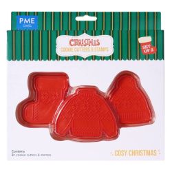 PME Cookie Cutter & Stamp Christmas Cosy Christmas Set/3