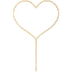 PartyDeco Cake Topper Hout Hart