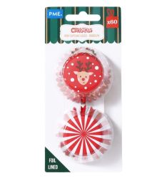 PME Christmas Foil-lined Mini Cupcake Cases - Rudolph pk/60