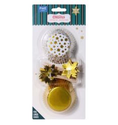 PME Christmas Cupcake & Topper Set of 24 - Golden Stars