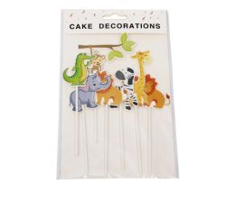 Cake Topper Jungle Animals Pk/7