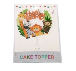 Cake Topper Jungle Animals Happy Birthday