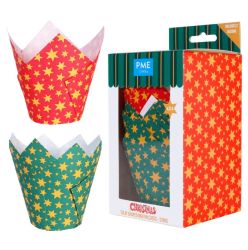 PME Tulip Baking Cups Christmas Stars pk/24