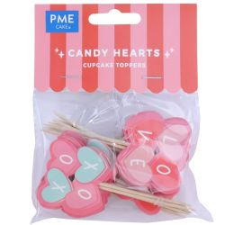 PME Cupcake Toppers Candy Hearts pk/24