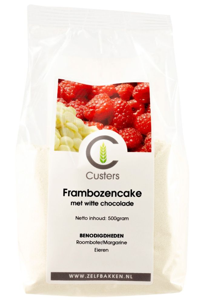 Custers Cakemix Frambozencake Witte Chocolade 500gr